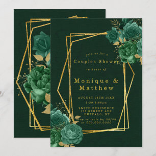 Groene gouden geometrische Floral Couples Shower I