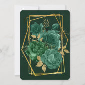 Groene gouden geometrische Floral Wedding Shower n (Achterkant)