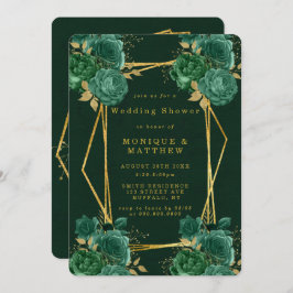 Groene gouden geometrische Floral Wedding Shower n