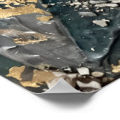 Groene Gouden Getextureerde Abstracte Poster (Hoek)