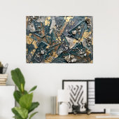Groene Gouden Getextureerde Abstracte Poster (Thuiskantoor)
