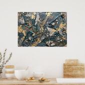 Groene Gouden Getextureerde Abstracte Poster (Keuken)