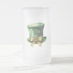 Groene Gouden Glitter Klavertje St. Patrick's Day  Matglas Bierpul