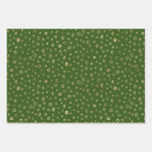 Groene gouden hartsterren cirkels willekeurige pat inpakpapier vel (Voorkant 2)