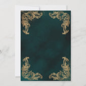 Groene Gouden Hoek Islamitische Moslim Bruiloft Kaart (Achterkant)