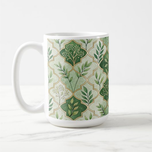GROENE & GOUDEN IERSE TAKKEN & RANKEN KOFFIEMOK (Links)