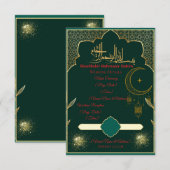 Groene & Gouden Islamitische Kaart (Voorkant / Achterkant)