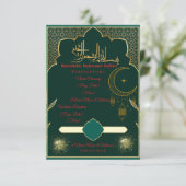 Groene & Gouden Islamitische Kaart (Staand voorkant)