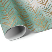 Groene & Gouden Kerst Trendy Pijl Vakantie Cadeaupapier (Rol Hoek)