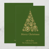 Groene gouden kerstboom Dank u wel! Bedankkaart (Voorkant / Achterkant)