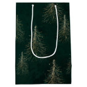 Groene Gouden Kerstboom Medium Cadeauzakje (Achterkant)