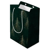 Groene Gouden Kerstboom Medium Cadeauzakje (Achterkant Gekanteld)