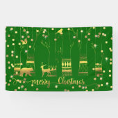 Groene gouden kerstboomgaard Confetti Spandoek (Horizontaal)