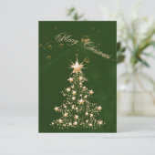 Groene Gouden Kerstmis Kaart (Staand voorkant)