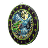 Groene gouden kikker schijnt onder de maan dartbord (Voorkant Rechts)