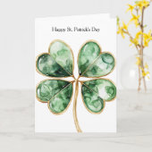 Groene Gouden Klaver St. Patrick's Day Kaart (Gele Bloem)