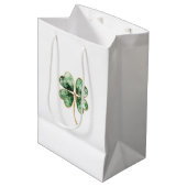 Groene Gouden Klaver St. Patrick's Day Medium Cadeauzakje (Voorkant Gekanteld)