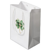 Groene Gouden Klaver St. Patrick's Day Medium Cadeauzakje (Achterkant Gekanteld)