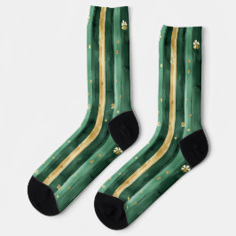 Groene Gouden Klaver St. Patrick's Day Strepen Sokken