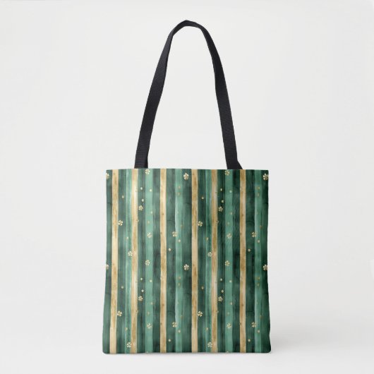 Groene Gouden Klaver St. Patrick's Day Tote Bag (Voorkant)