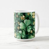 Groene Gouden Klavertjes St. Patrick's Day Koffiemok (Voorkant rechts)