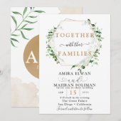 Groene Gouden Lijst Waterverf Trouw Kaart (Voorkant / Achterkant)