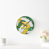Groene gouden meisjes volleybalkamer ronde klok (Huis)