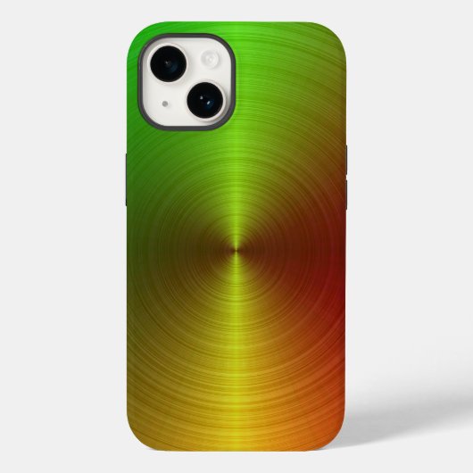 Groene & Gouden Metallic Vortex Case-Mate iPhone Case (Achterkant)