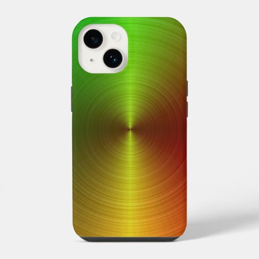 Groene & Gouden Metallic Vortex iPhone Hoesje (Achterkant)