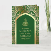 Groene Gouden Perzische Boog QR Code Moslim Bruilo (Voorkant)