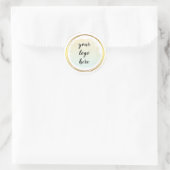 Groene gouden ringen Glitter Custom Logo Class Ronde Sticker (Tas)