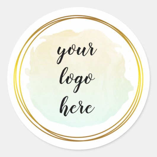 Groene gouden ringen Glitter Custom Logo Class Ronde Sticker (Voorkant)