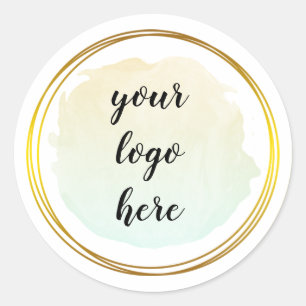 Groene gouden ringen Glitter Custom Logo Class Ronde Sticker