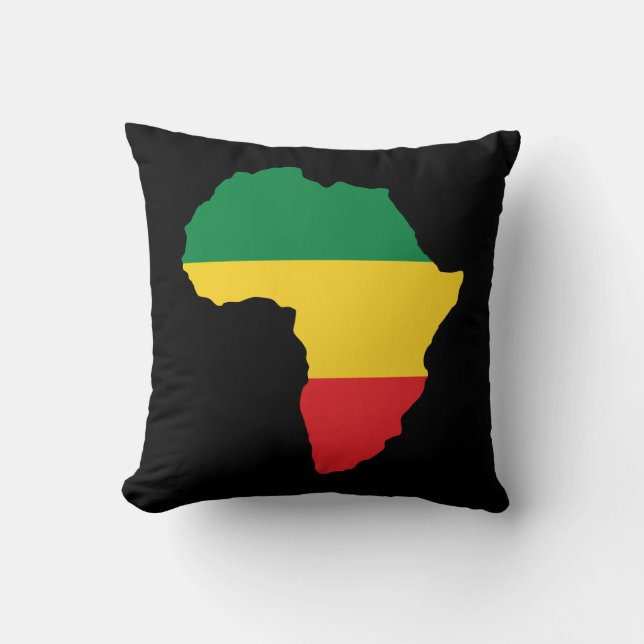 Groene, Gouden & Rode Afrikaanse Vlag Kussen (Voorkant)