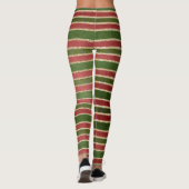 Groene, Gouden & Rode Elf Kerstmis Leggings (Achterkant)