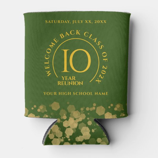 Groene & Gouden School College Class Reunion Blikjeskoeler (Voorkant)