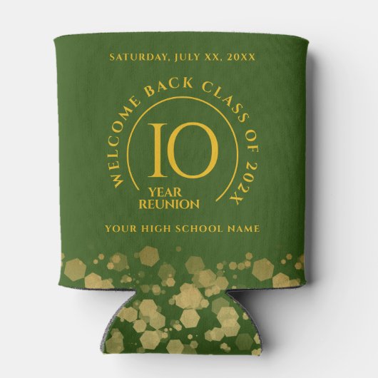 Groene & Gouden School College Class Reunion Blikjeskoeler (Achterkant)