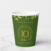 Groene & Gouden School College Class Reunion Papieren Bekers (Voorkant)