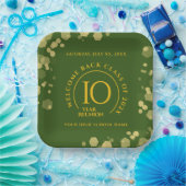 Groene & Gouden School College Class Reunion Papieren Bordje (Feest)