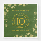 Groene & Gouden School College Class Reunion Servet (Voorkant)