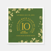 Groene & Gouden School College Class Reunion Servet (Voorkant)