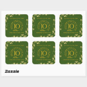 Groene & Gouden School College Class Reunion Vierkante Sticker (Vel)