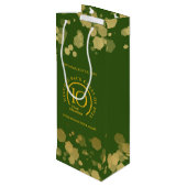 Groene & Gouden School College Class Reunion Wijn Cadeautas (Achterkant Gekanteld)