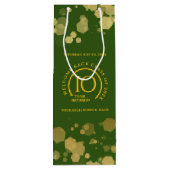 Groene & Gouden School College Class Reunion Wijn Cadeautas (Achterkant)