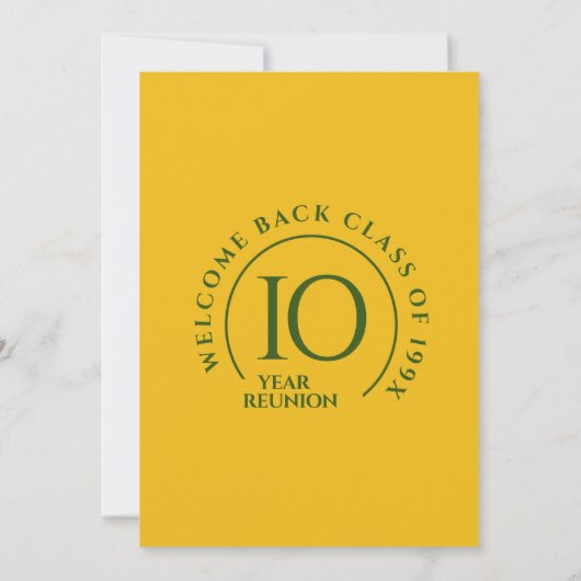 Groene & Gouden School Klasse Reünie Kaart (Achterkant)