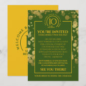 Groene & Gouden School Klasse Reünie Kaart (Voorkant / Achterkant)