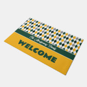 Groene & gouden school kleuren Argyle patroon Deurmat (Schuin)