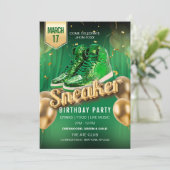 Groene Gouden Sneaker Bal Feest Flyer Uitnodiging (Staand voorkant)
