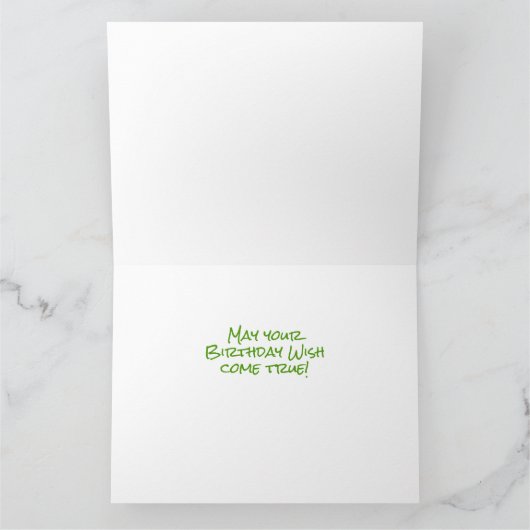 Groene gouden sterren met naam Happy Birthday Kaar Kaart (Binnen)