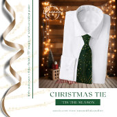 Groene & Gouden Sterren/Strepen Kerst Stropdas